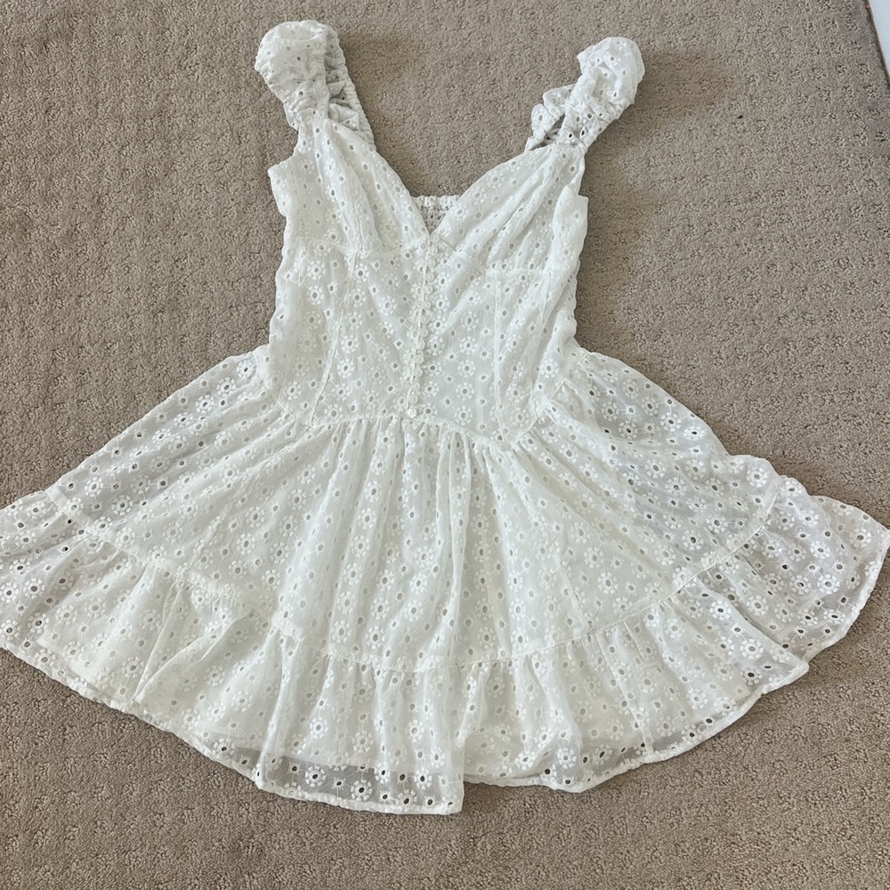 Urban outfitters white ruffle dress